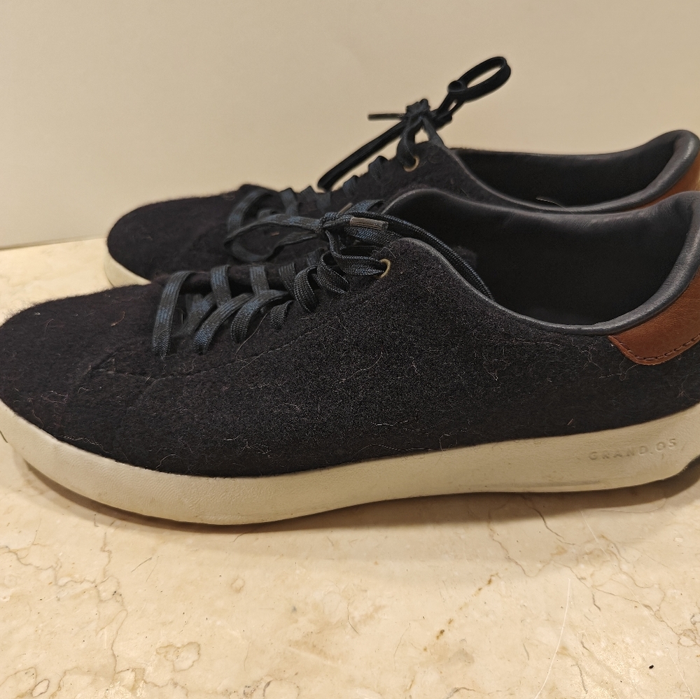 Cole Haan Grand Pro Navy Blue WOOL Sneakers - Size 9.5